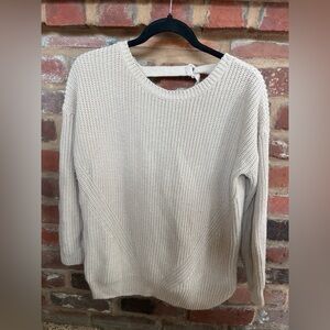 TOPSHOP Womens Cream Knit Crewneck Sweater
